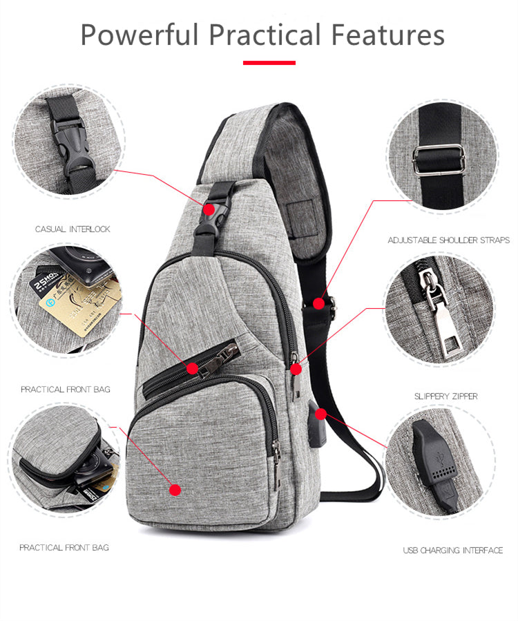 Lior Shoulder Crossbody Backpack With USB Cable