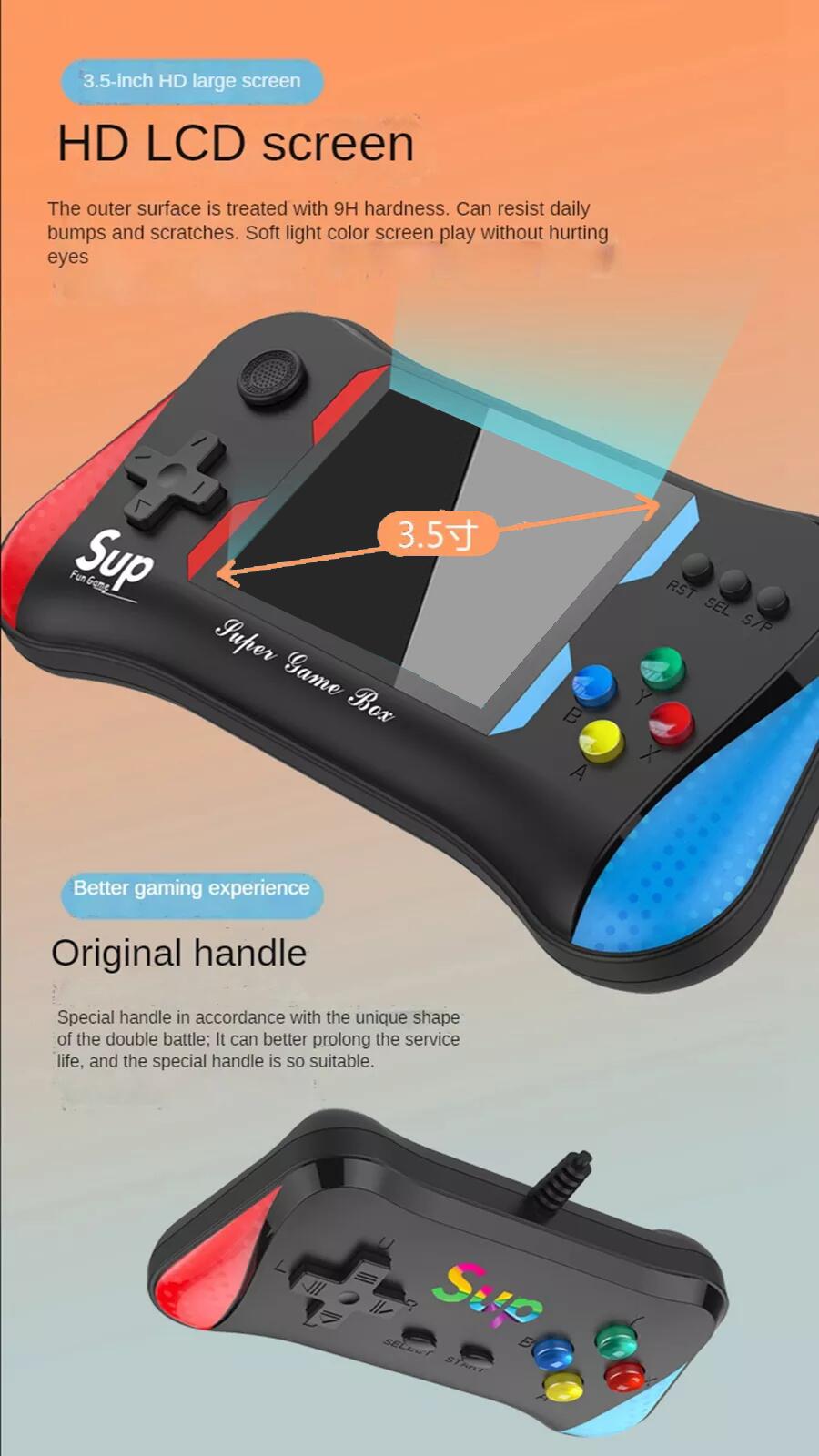 X7M Handheld Game Console With A 3.5-inch Screen For Two Players And a Retro 500 in 1 sup Game Vonsole Handheld