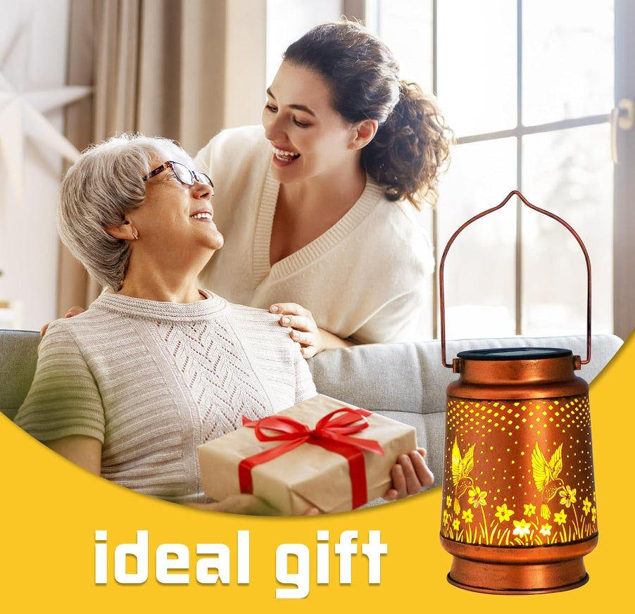 Hummingbird Solar Lantern Outdoor Hanging
