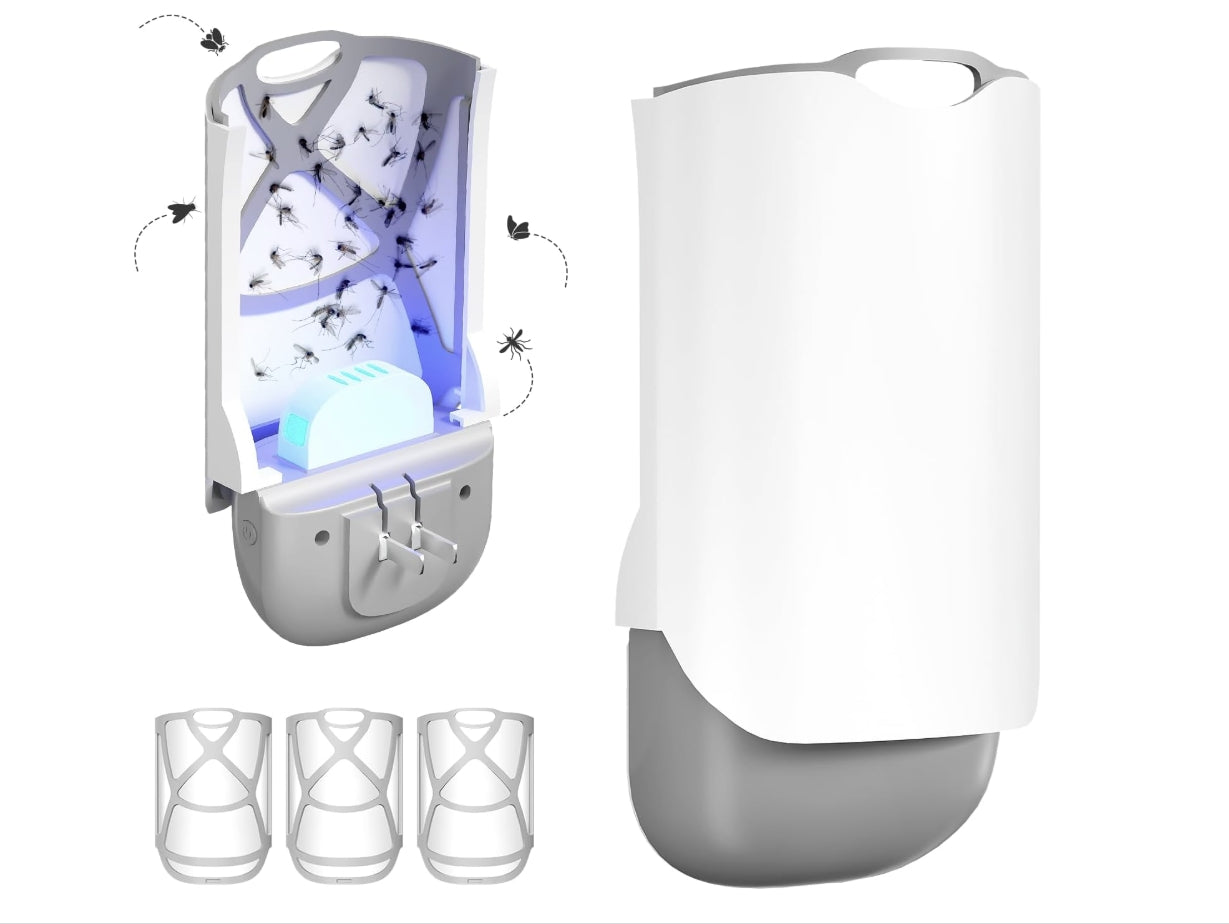 Indoor Bug Zapper Plug in (1 Plug-in Base + 3 Glue Cards)