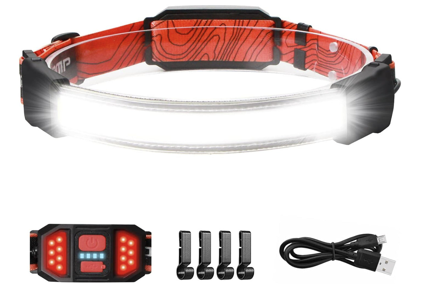 2Pack 1000LM 230°Wide-Beam Rechargeable Head Lamp