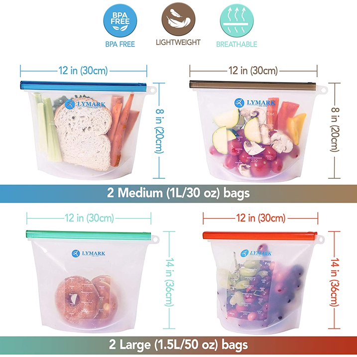13 Piece Lymark Reusable Storage Bags Bundle