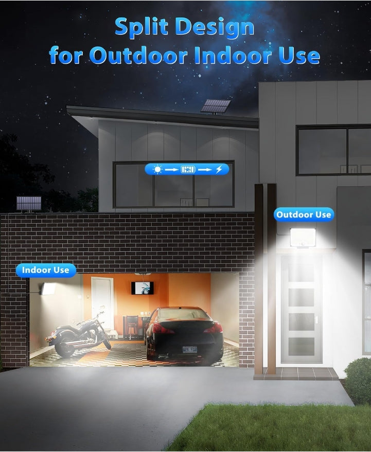 2 Pack 172LED 3 Modes Split Motion Sensor Outdoor Lights
