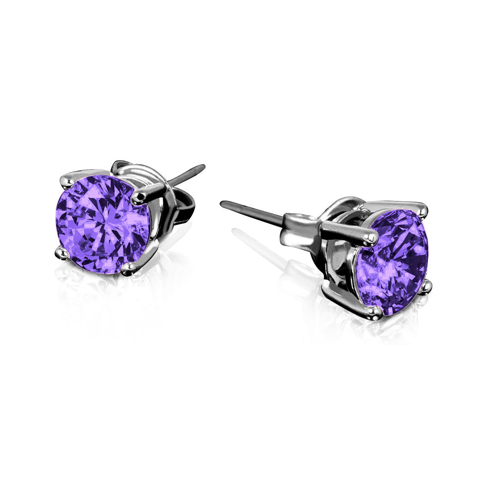 Rhodium-Plated 925 Sterling Silver CZ Earrings and Necklace Set