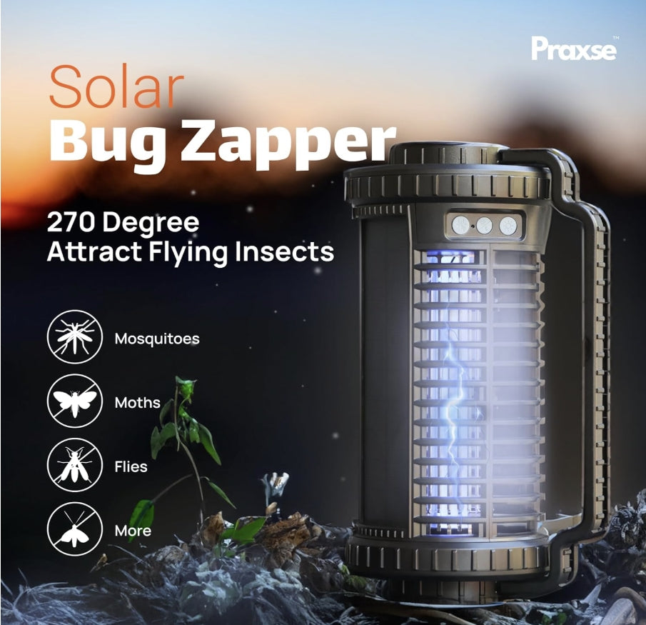 Solar Bug Zapper Outdoor, 4800V Effective Mosquito Zapper Indoor