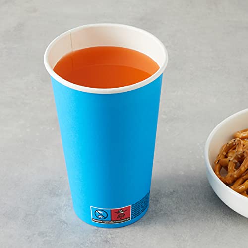 Amazon Basics 8oz Compostable Disposable Party Cups - Pack of 100 - Red/Yellow/Blue/Orange/Green
