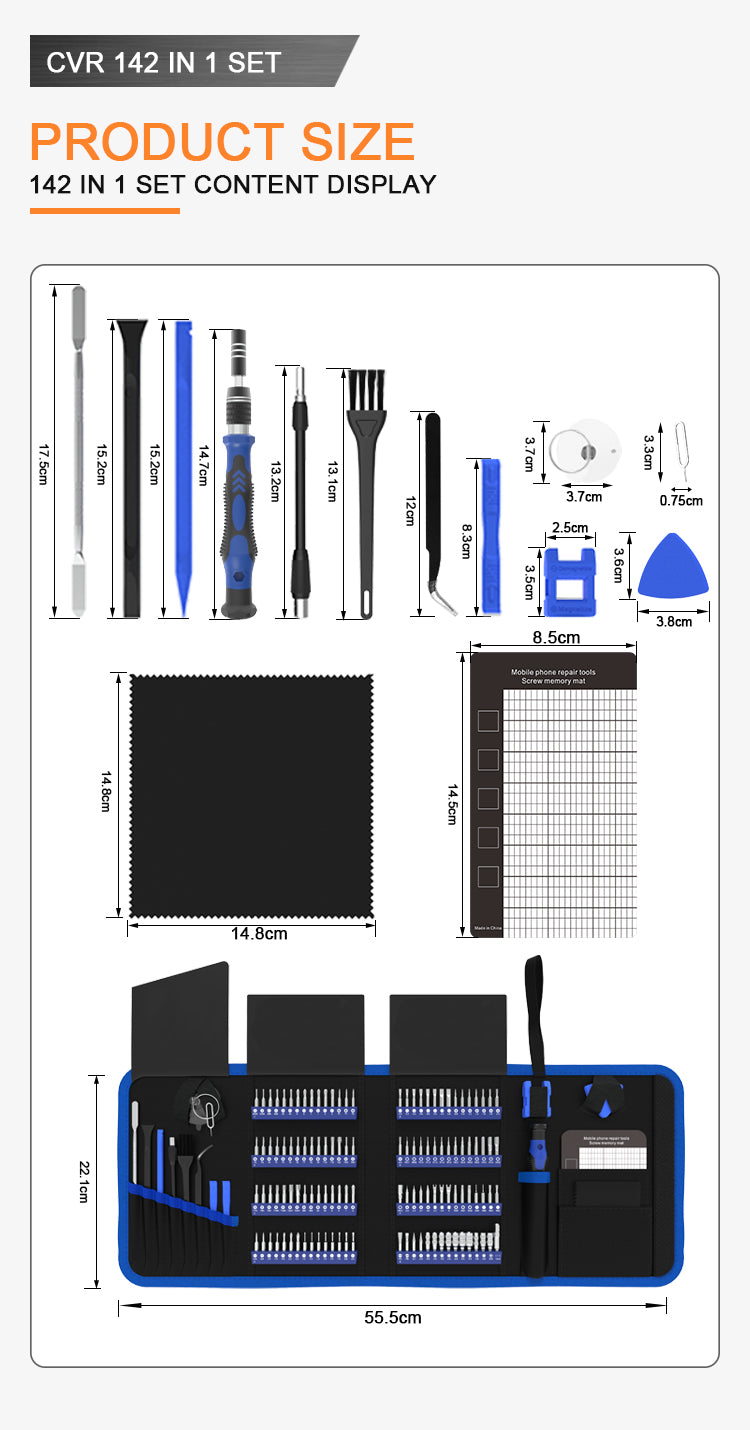 Electronics Precision Screwdriver Sets 142-Piece with 120 Bits Magnetic Repair