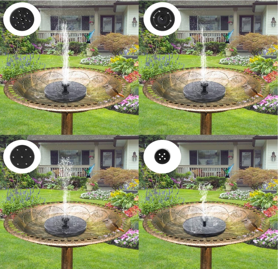 Solar Bird Bath Fountains Pump, Upgrade 1.4W Solar Fountain with 6 Nozzle
