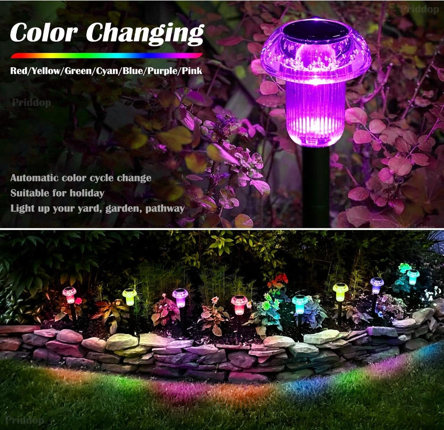 16 Pack Waterproof Solar Mushroom Lights