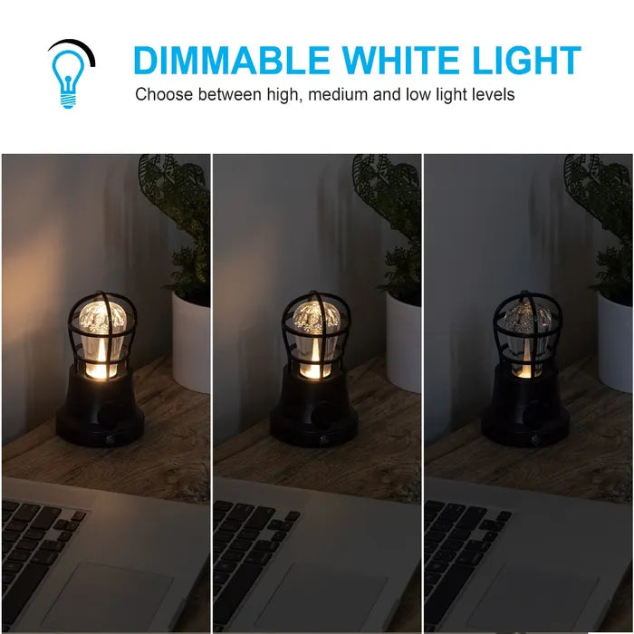 GE Vintage Cage Frame Color Changing Light Sensing LED Night Light, Black