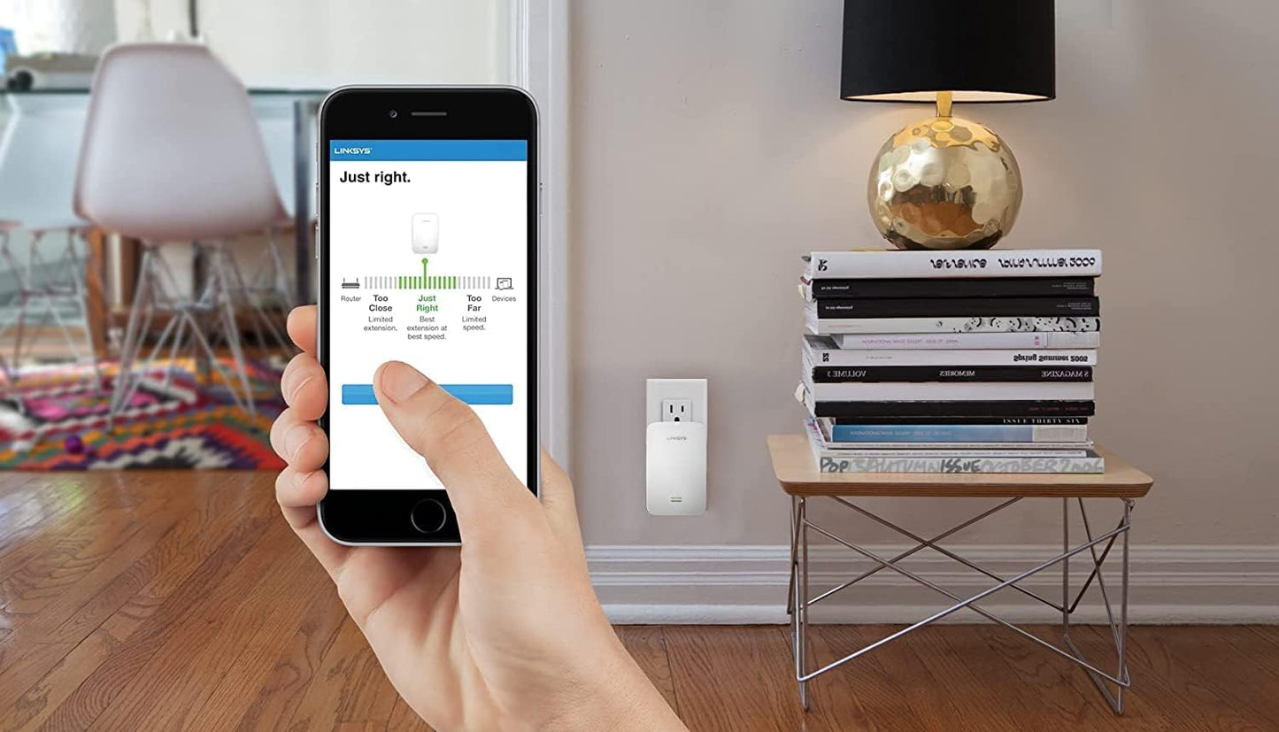 Linksys WiFi Extender, WiFi 5 Range Booster, Dual-Band Booster, 2,500 Sq. ft Coverage, Speeds up to (AC1900) 1.9Gbps - RE7000