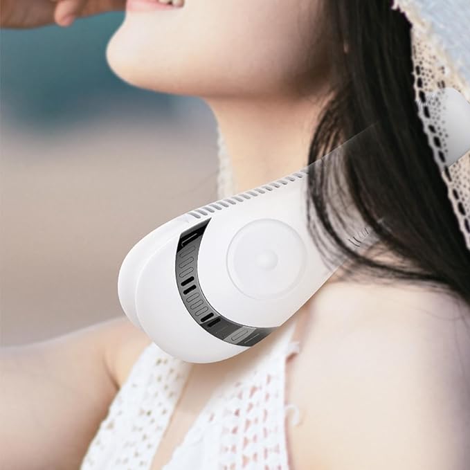 Portable Neck Fan – Rechargeable – 5000 mAh – 18 Hours Running Time – 3 Adjustable Speeds