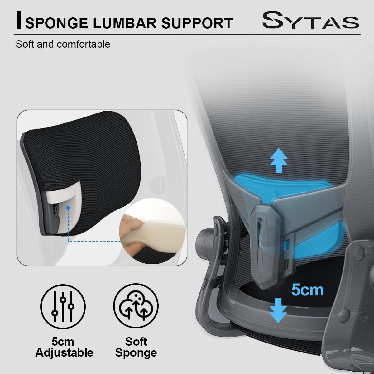 Sytas Ergonomic Mesh Office Chair, Home Office Desk Chairs Ergonomic