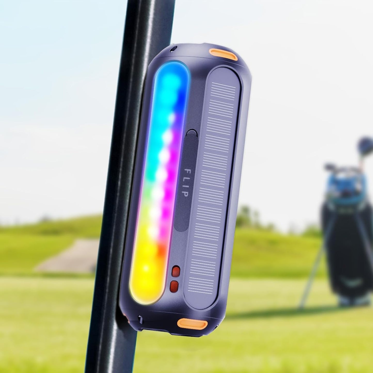 Magnetic Bluetooth Speaker with Solar Charging & Flashing Lights for Outdoor Activities