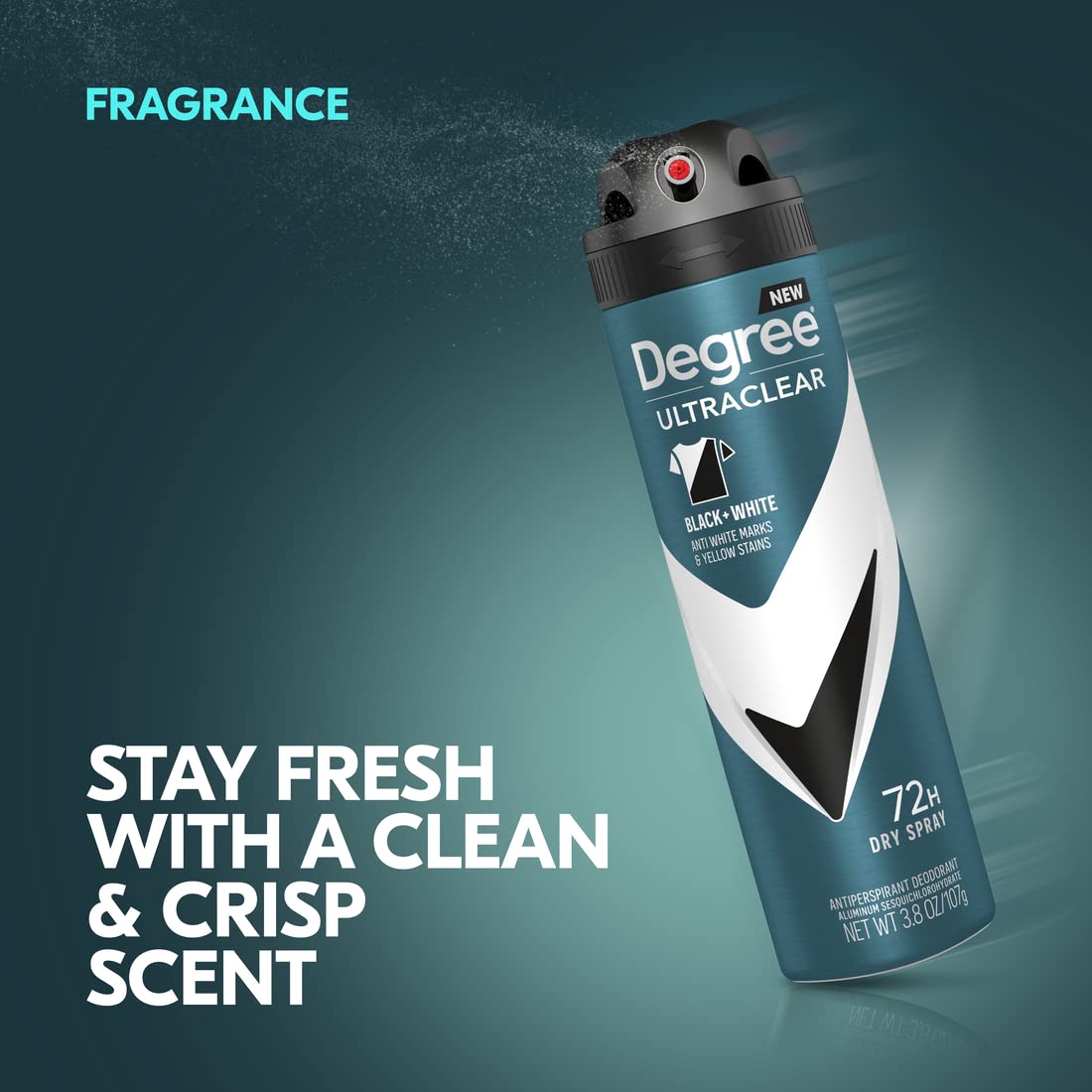 6 Pack Degree Men Antiperspirant Deodorant Dry Spray Black + White 3.2 OZ