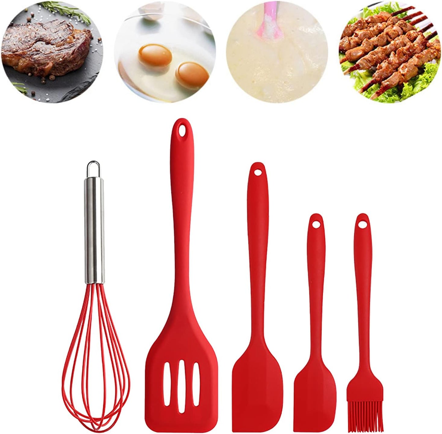 5 Pack Silicone Cooking Utensil Sets Heat Resistant
