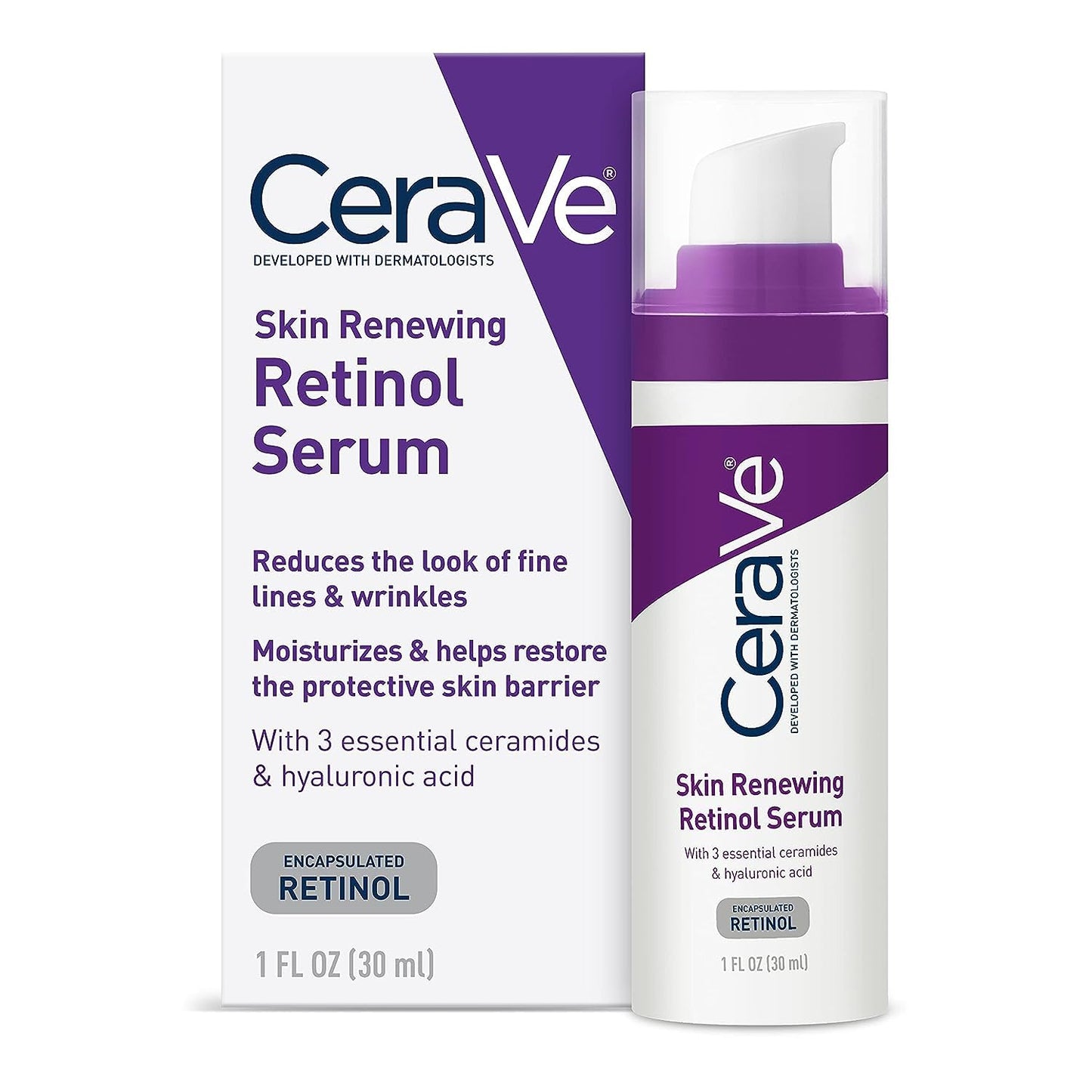 2 Pack CeraVe Anti Aging Retinol Serum For Face,1 OZ