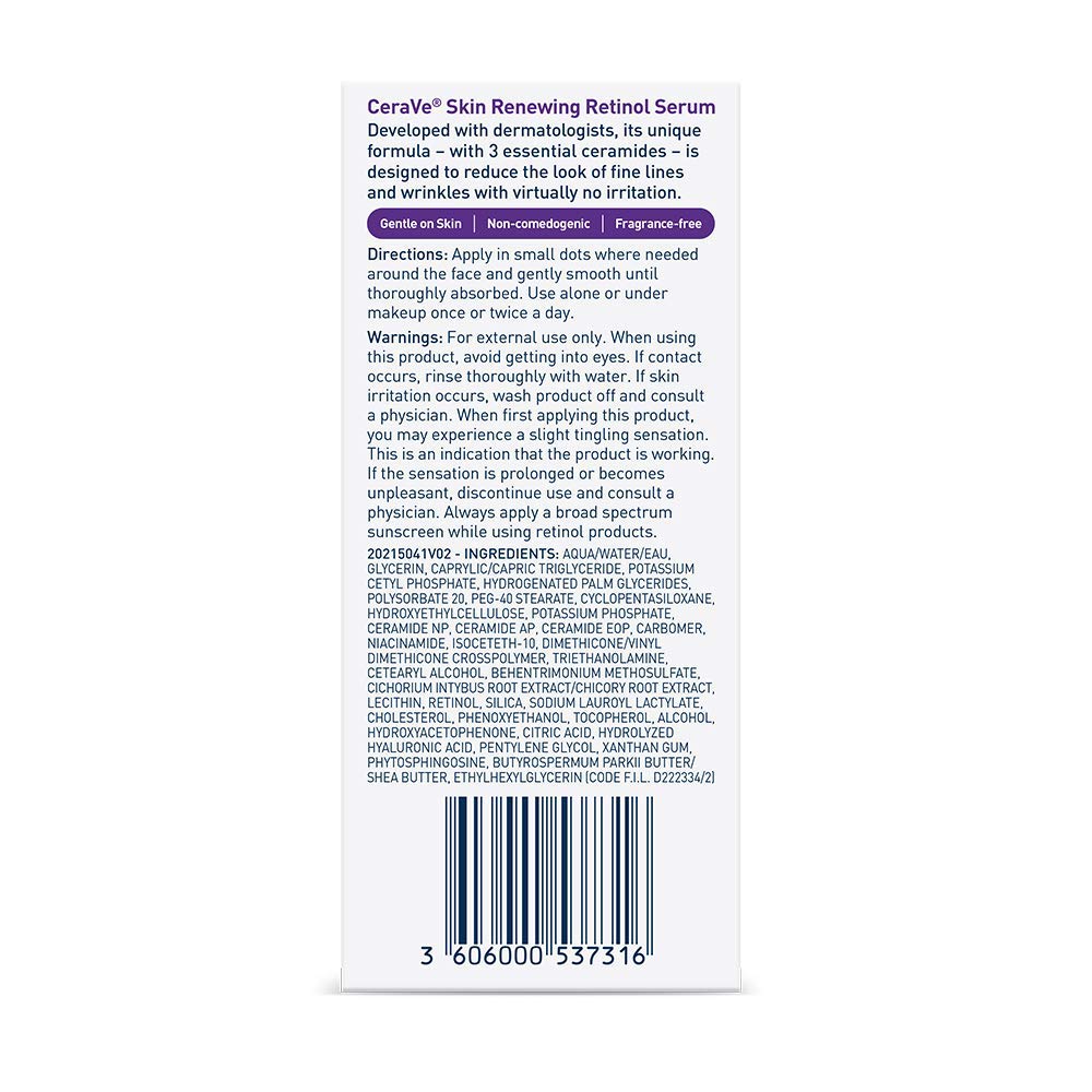 2 Pack CeraVe Anti Aging Retinol Serum For Face,1 OZ