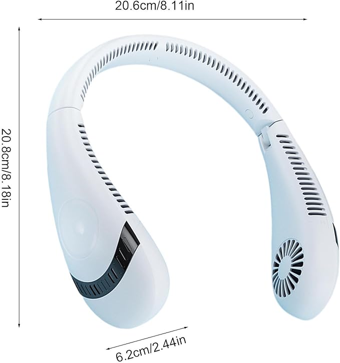 Portable Neck Fan – Rechargeable – 5000 mAh – 18 Hours Running Time – 3 Adjustable Speeds