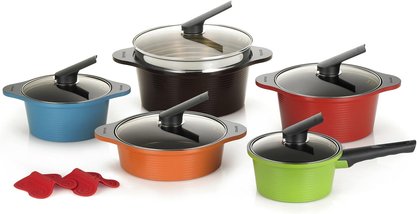 Stylish Hard-Anodized Ceramic Non-stick 13pc Pot Set