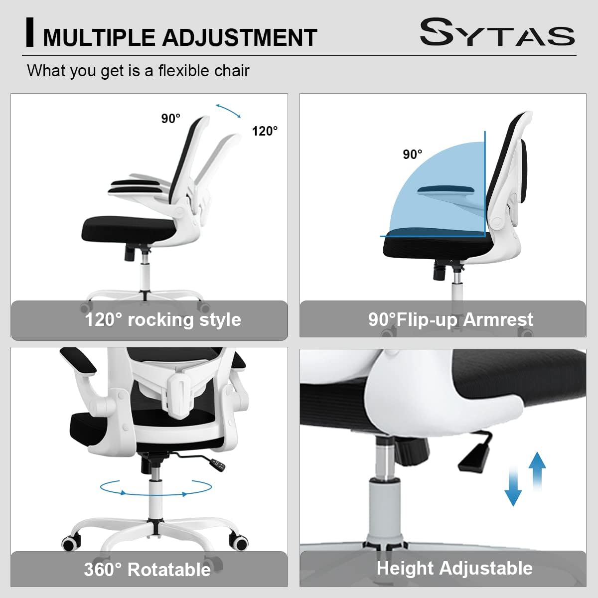 Sytas Ergonomic Mesh Office Chair, Home Office Desk Chairs Ergonomic