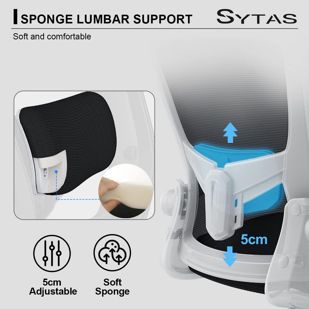 Sytas Ergonomic Mesh Office Chair, Home Office Desk Chairs Ergonomic