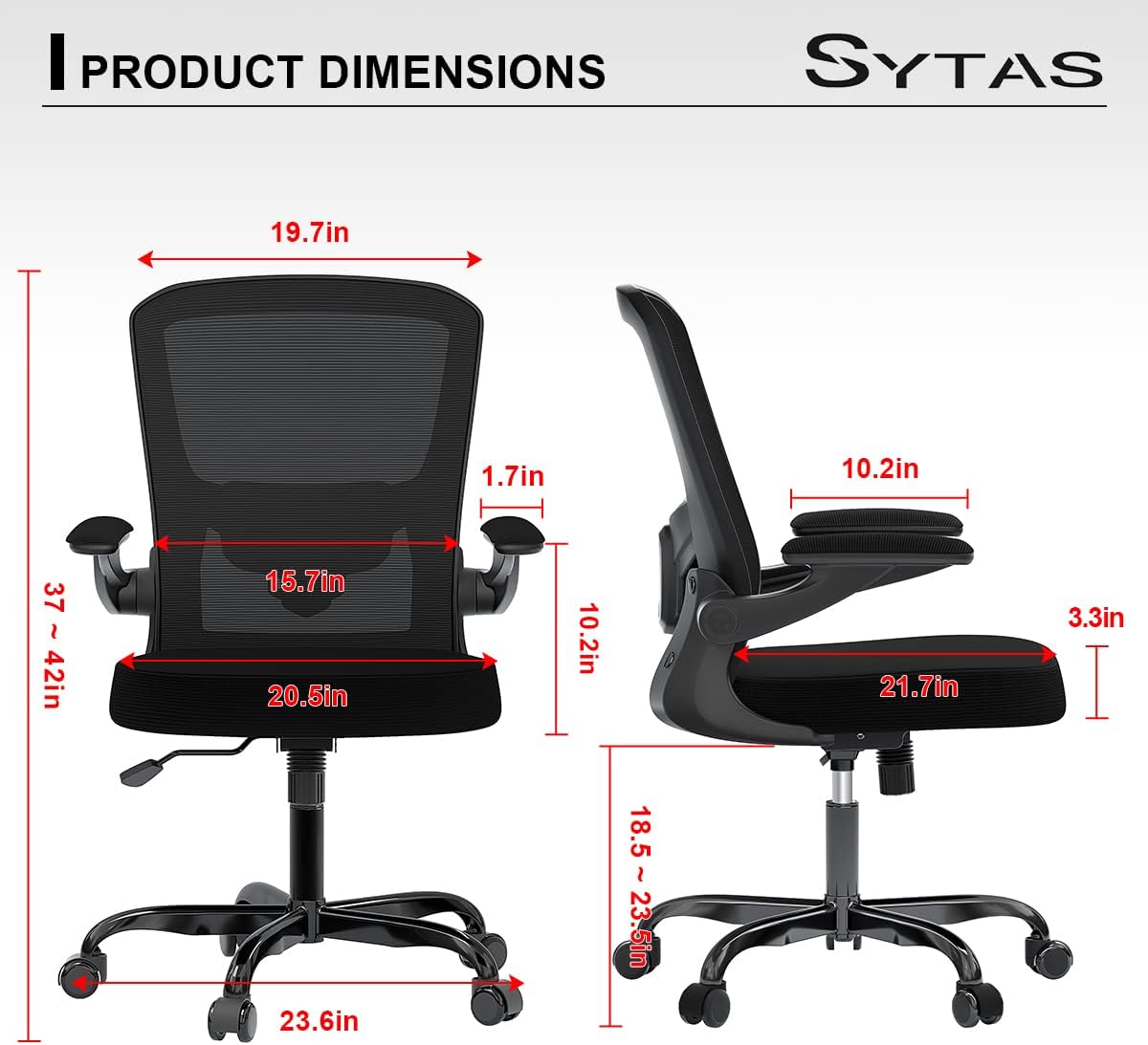Sytas Ergonomic Mesh Office Chair, Home Office Desk Chairs Ergonomic