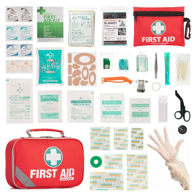 258 Piece First Aid Kit -Includes Eyewash, Ice(Cold) Pack, Moleskin Pad and Emergency Blanket for Travel, Home, Office, Car, Camping