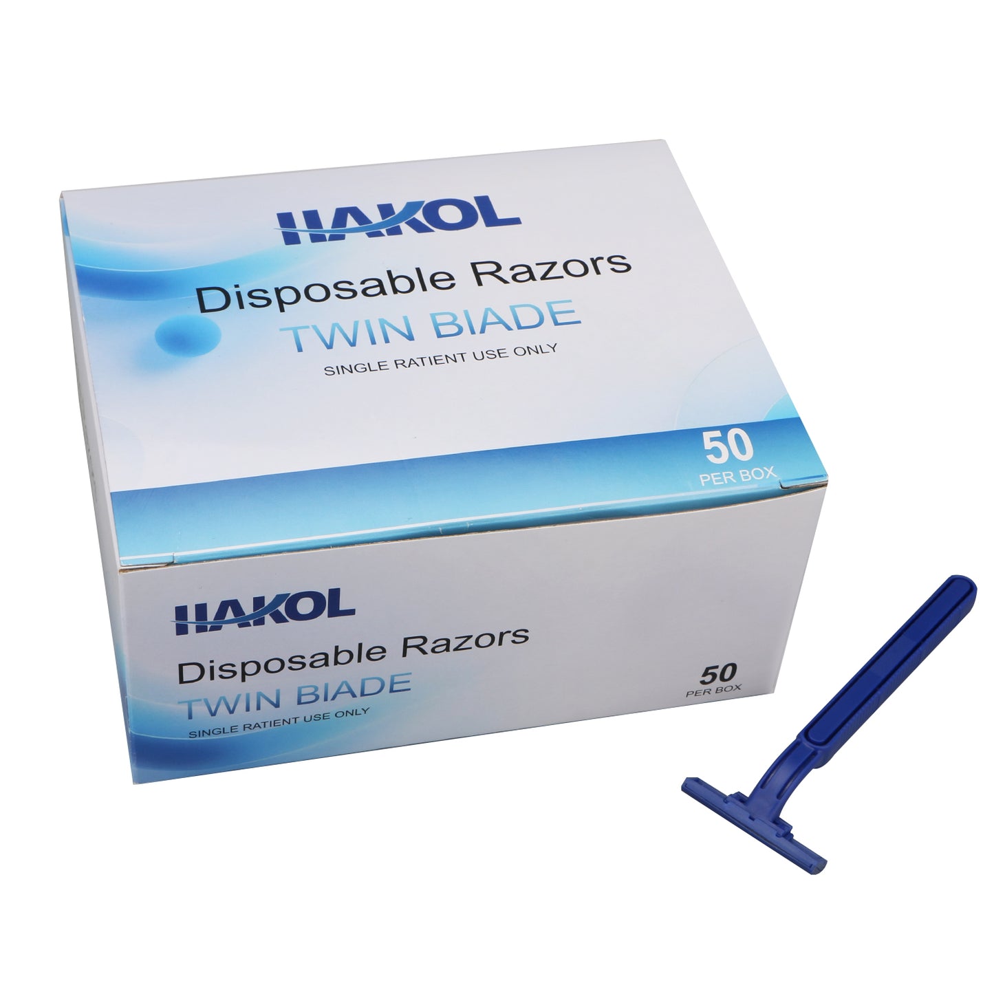 50 Pack Disposable Razors Shaving Razor, Twin Blade