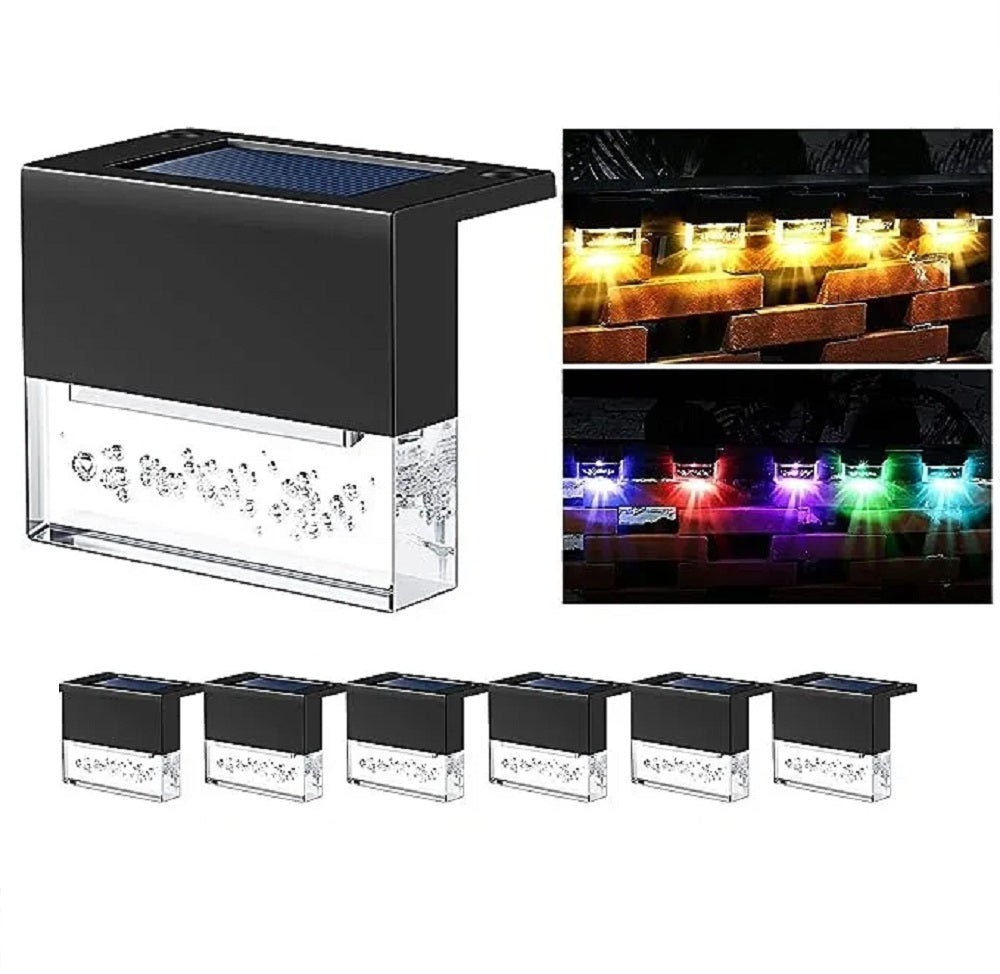 6 Pack LED Solar Deck Lights For Step, Fences and Steps Waterproof Warm White/Color Changing