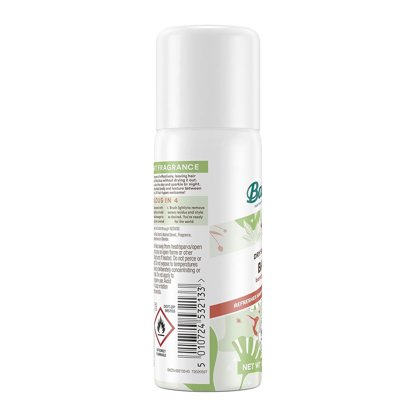 Batiste Dry Shampoo Bare Mini Travel Size 1.6 oz (Pack of 3)