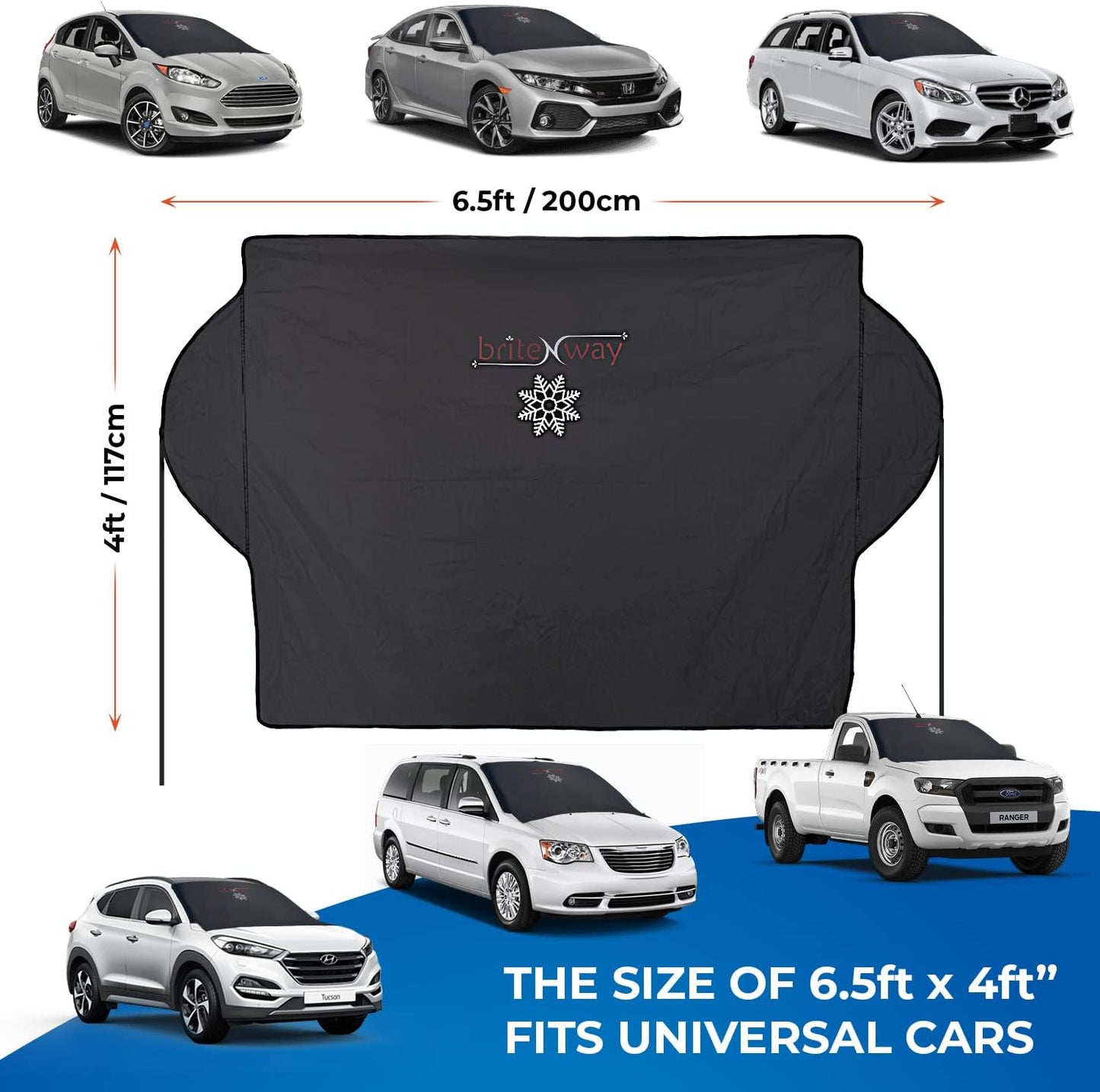BRITENWAY Windshield Cover for Ice and Snow - Wiper Protector