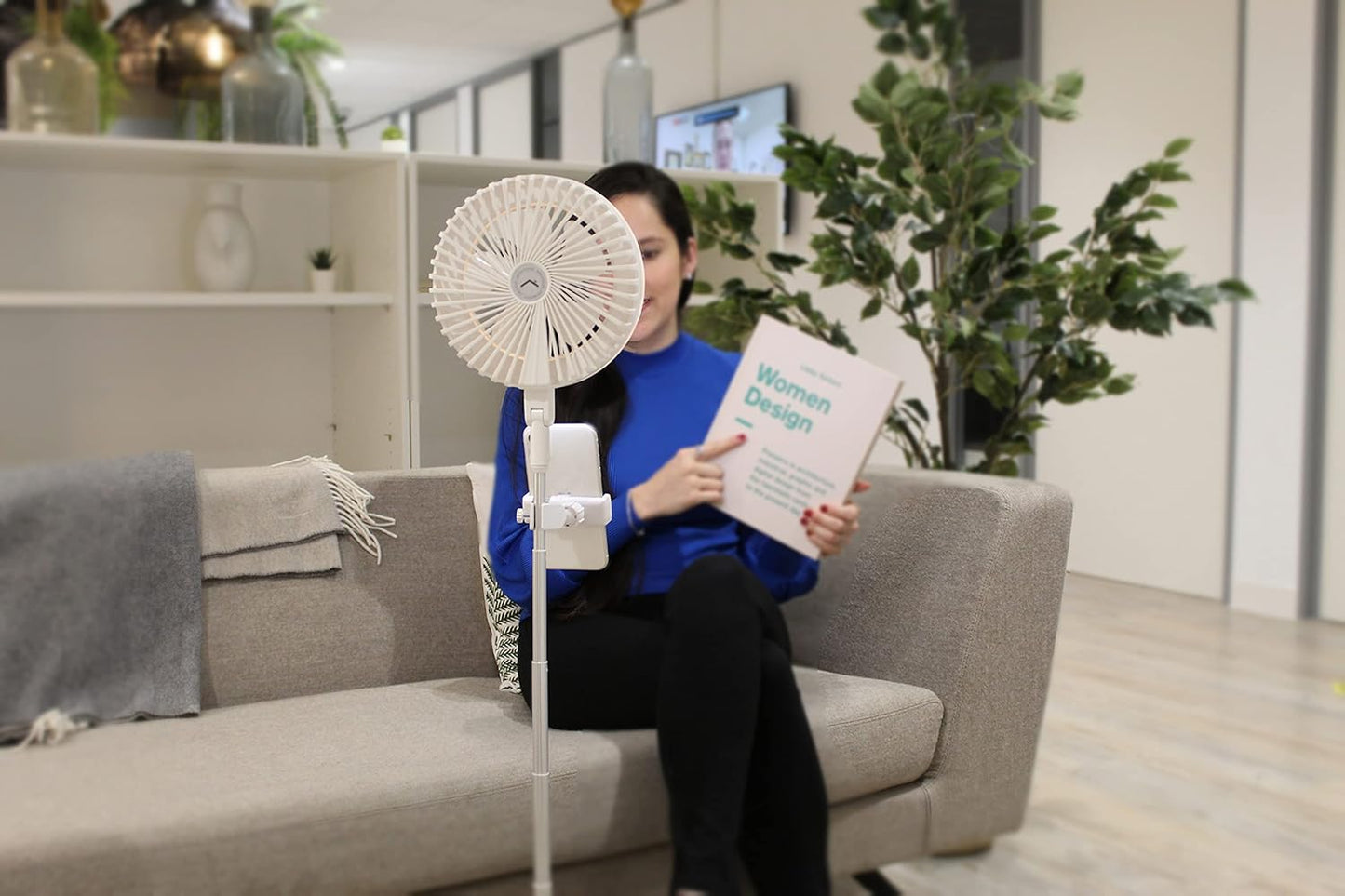 AirLit: The Ultimate Portable Smart Desk Fan, Mirror, and Ring Light - App-Controlled, Flexible, and Voice-Enabled.