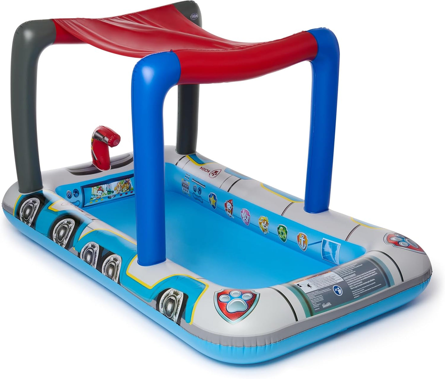 SwimWays Paw Patrol Deluxe Inflatable Pool, Above Ground Pool with Canopy and Fast Inflation for Kids Aged 3 & Up