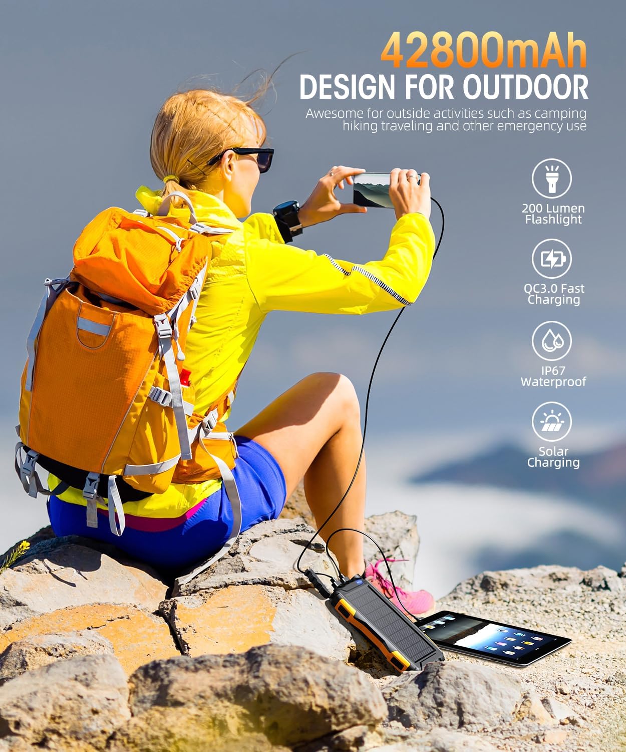 Power-Bank-Solar-Charger - 42800mAh Portable Charger