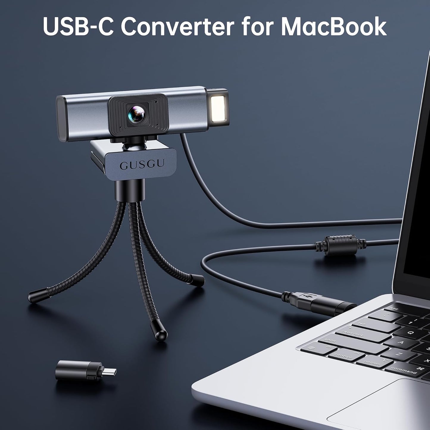 GUSGU G940 2K Quad HD Webcam for PC, with Microphone & Privacy Protection