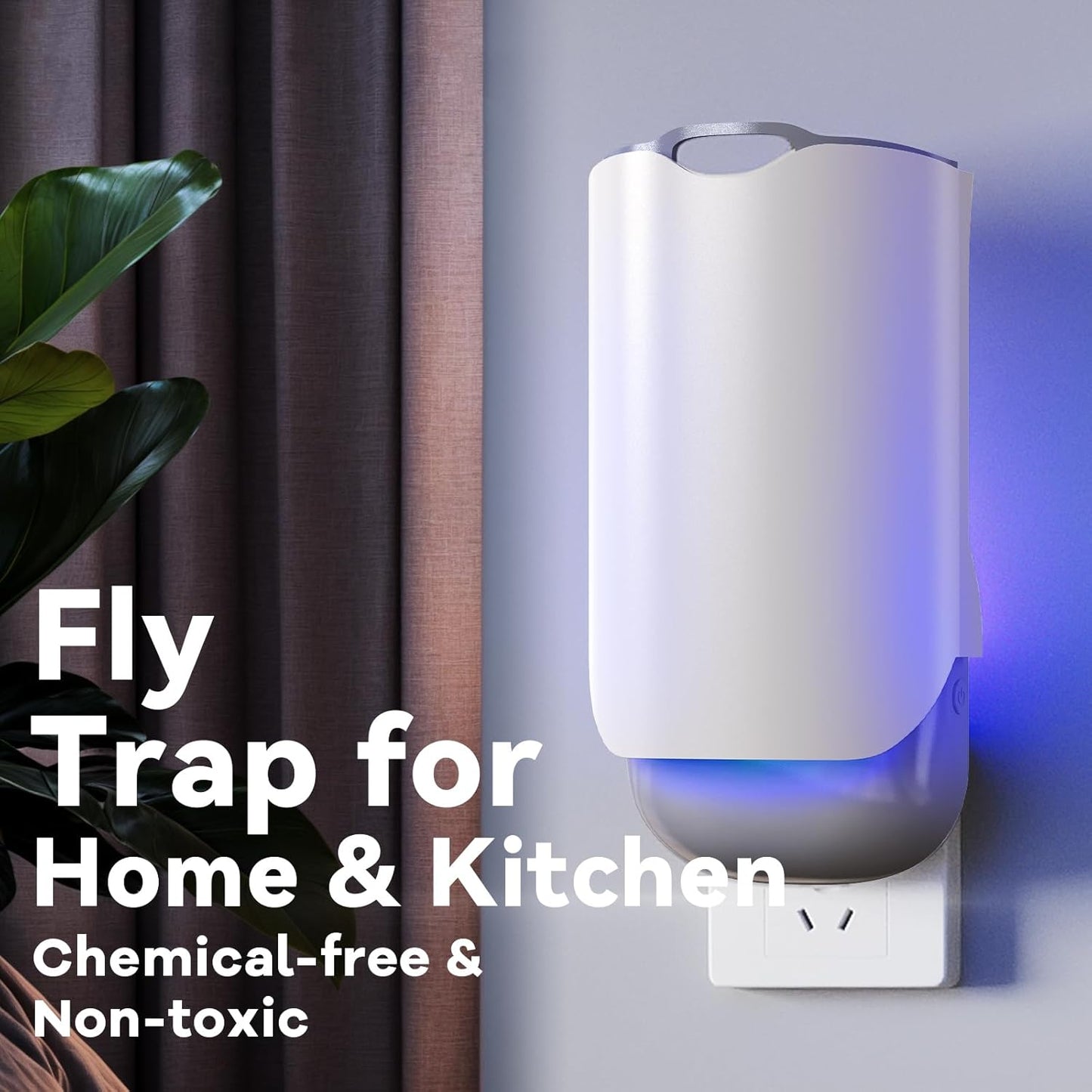 Indoor Bug Zapper Plug in (1 Plug-in Base + 3 Glue Cards)