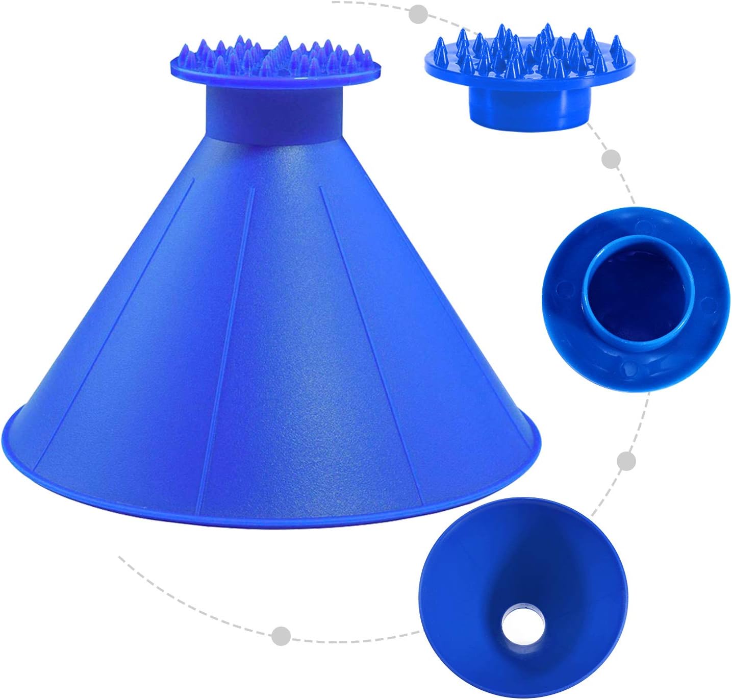 4-Pack Magical Ice Scrapers, Funnel Snow Scrapee for Car Windshield, Frost Removal Cleaning Tool