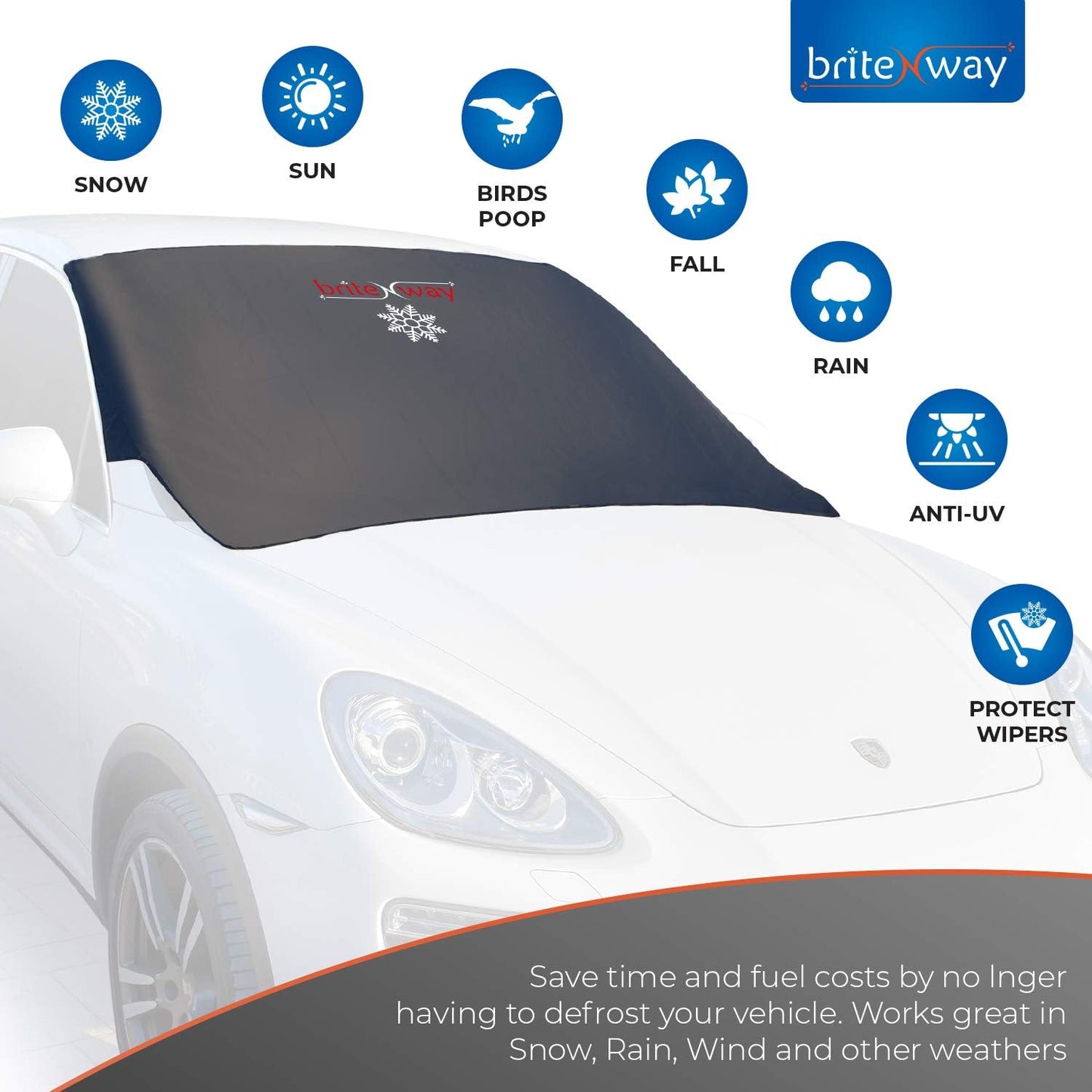 BRITENWAY Windshield Cover for Ice and Snow - Wiper Protector