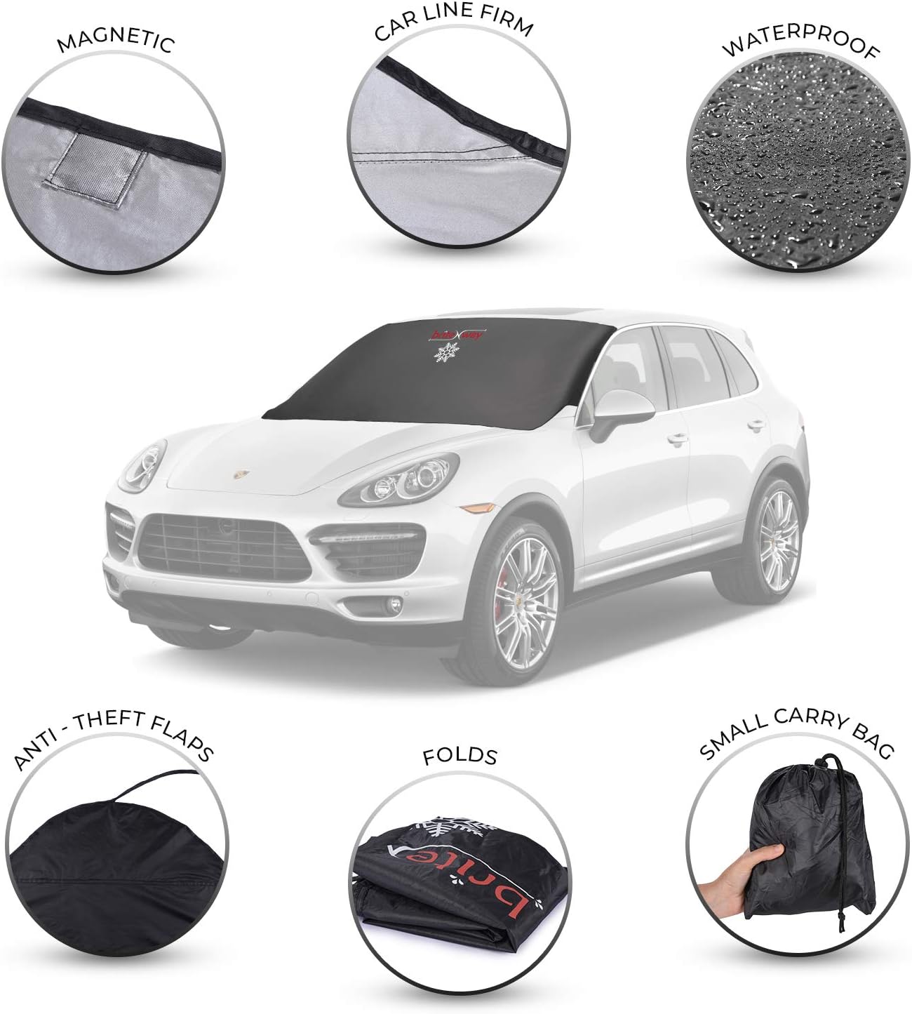 BRITENWAY Windshield Cover for Ice and Snow - Wiper Protector