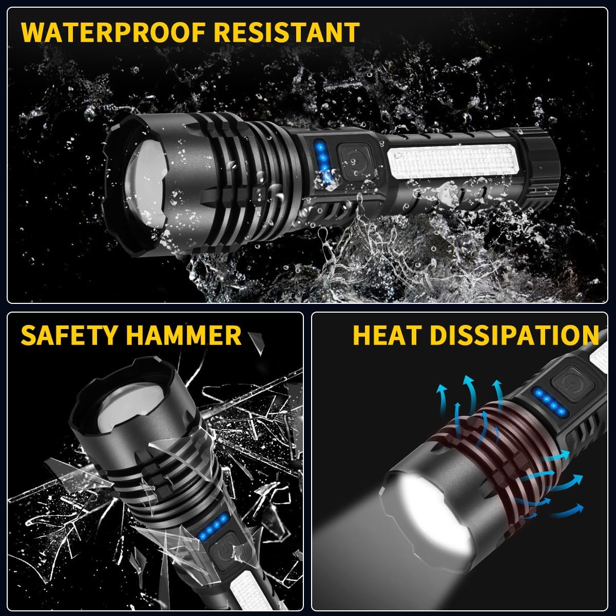 Hakol 4 Pack Rechargeable Flashlights High Lumens Lights