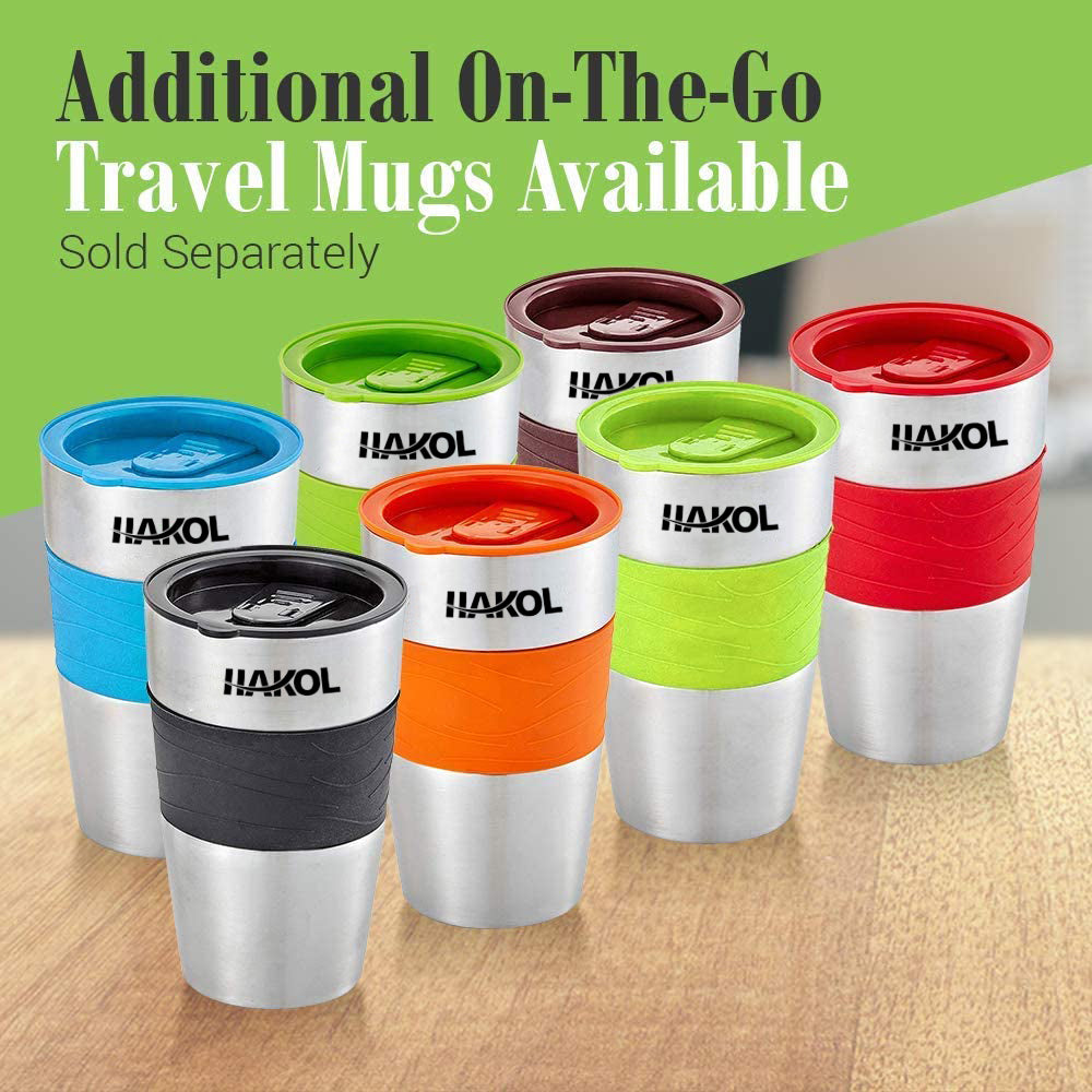 Assorted Hakol Mini Travel Single Serve Coffee Maker & 15 oz. Travel Mug Coffee Tumble