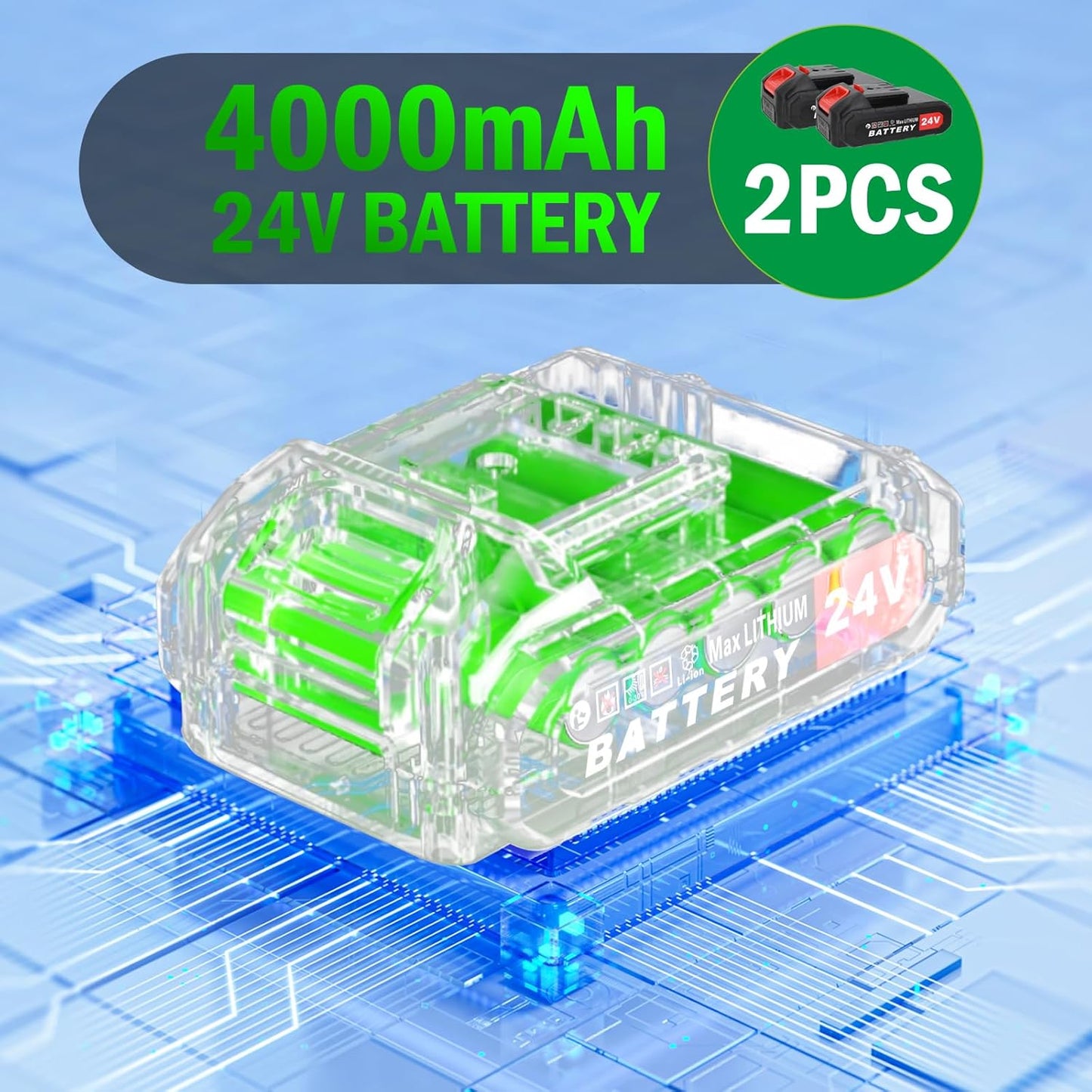Electric Lawn Trimmer Cordless 2PCS 24v 2.0Ah Battery