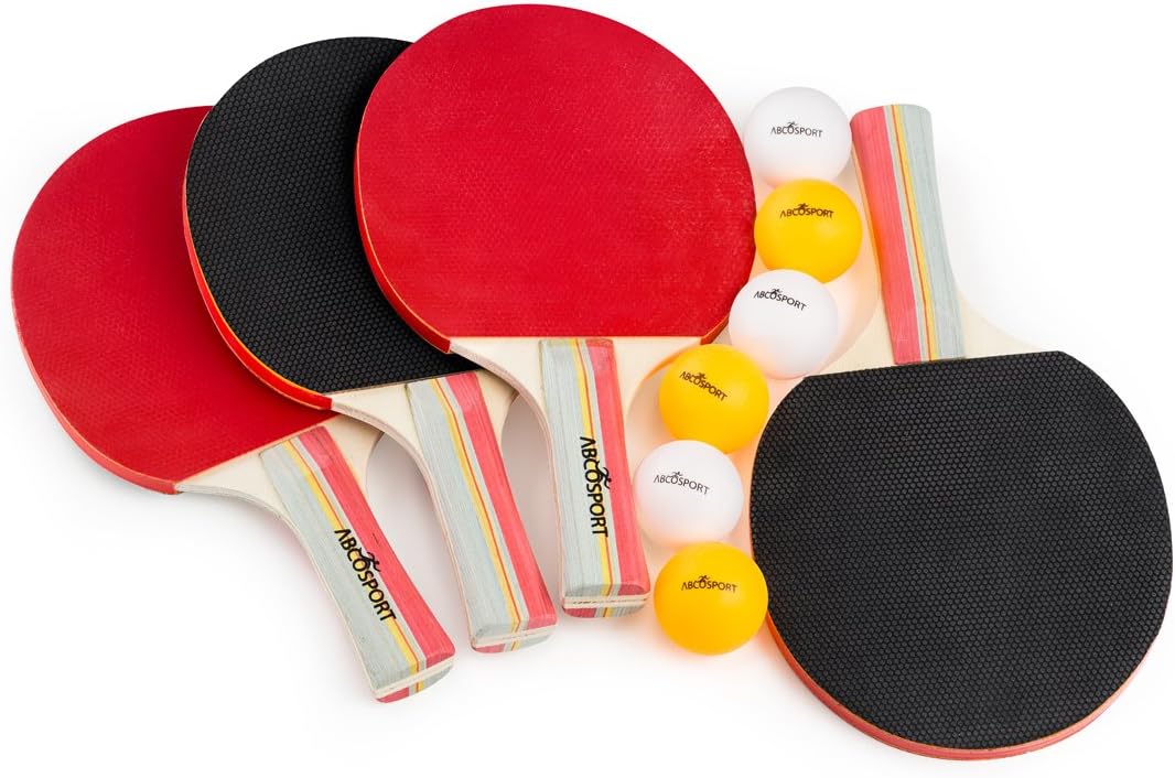 Table Tennis Ping Pong Set - Pack of 4 Premium Paddles/Rackets and 6 Table Tennis Balls