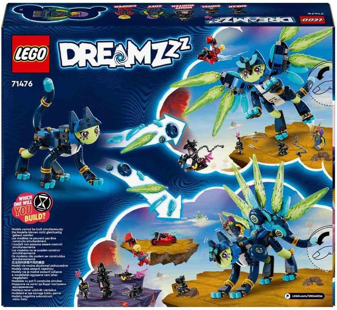 LEGO 71476 DREAMZzz Zoey and die Katzeneule Zian, Katzenpfau, 3 Minifigures
