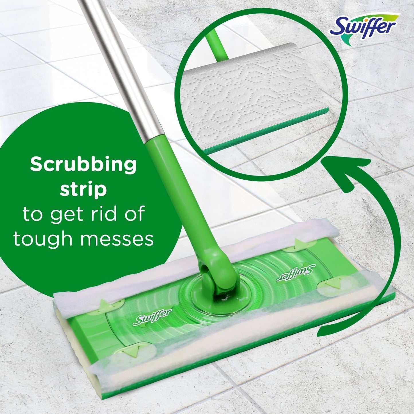 2 Pack Swiffer Sweeper 2-in-1 Mops for Floor Cleaning, Dry and Wet Multi Surface Floor Cleaner, Sweeping and Mopping Starter Kit,Each kit Includes 1 Mop + 19 Refills, 20 Piece Set