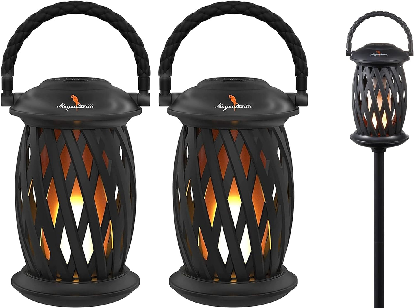 2 Pack Margaritaville Tiki Torch - Waterproof Bluetooth Speaker