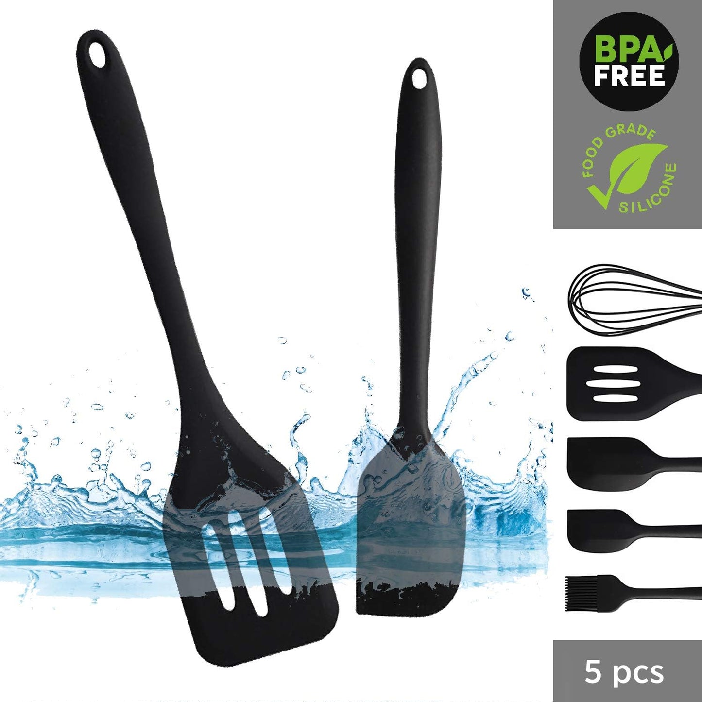 5 Pack Silicone Cooking Utensil Sets Heat Resistant