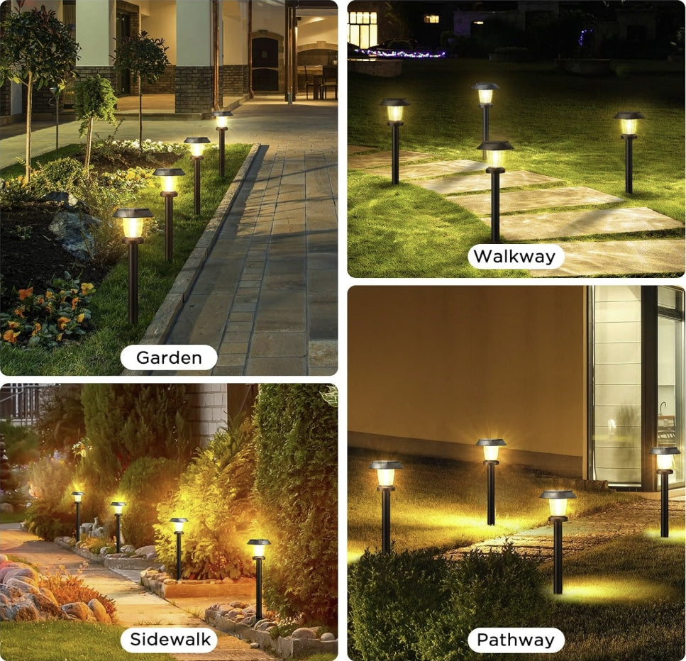 8 Pack Solar Powered Garden Lights Waterproof