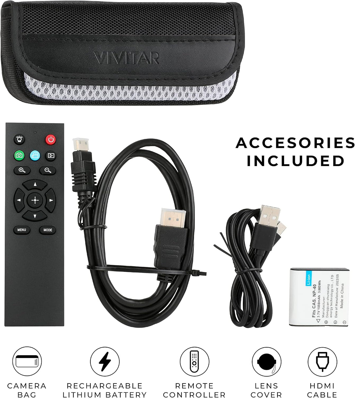 Vivitar 4K Wi-Fi Video Camera with 18x Zoom, Touchscreen, Night Vision & Microphone Jack Refurbished